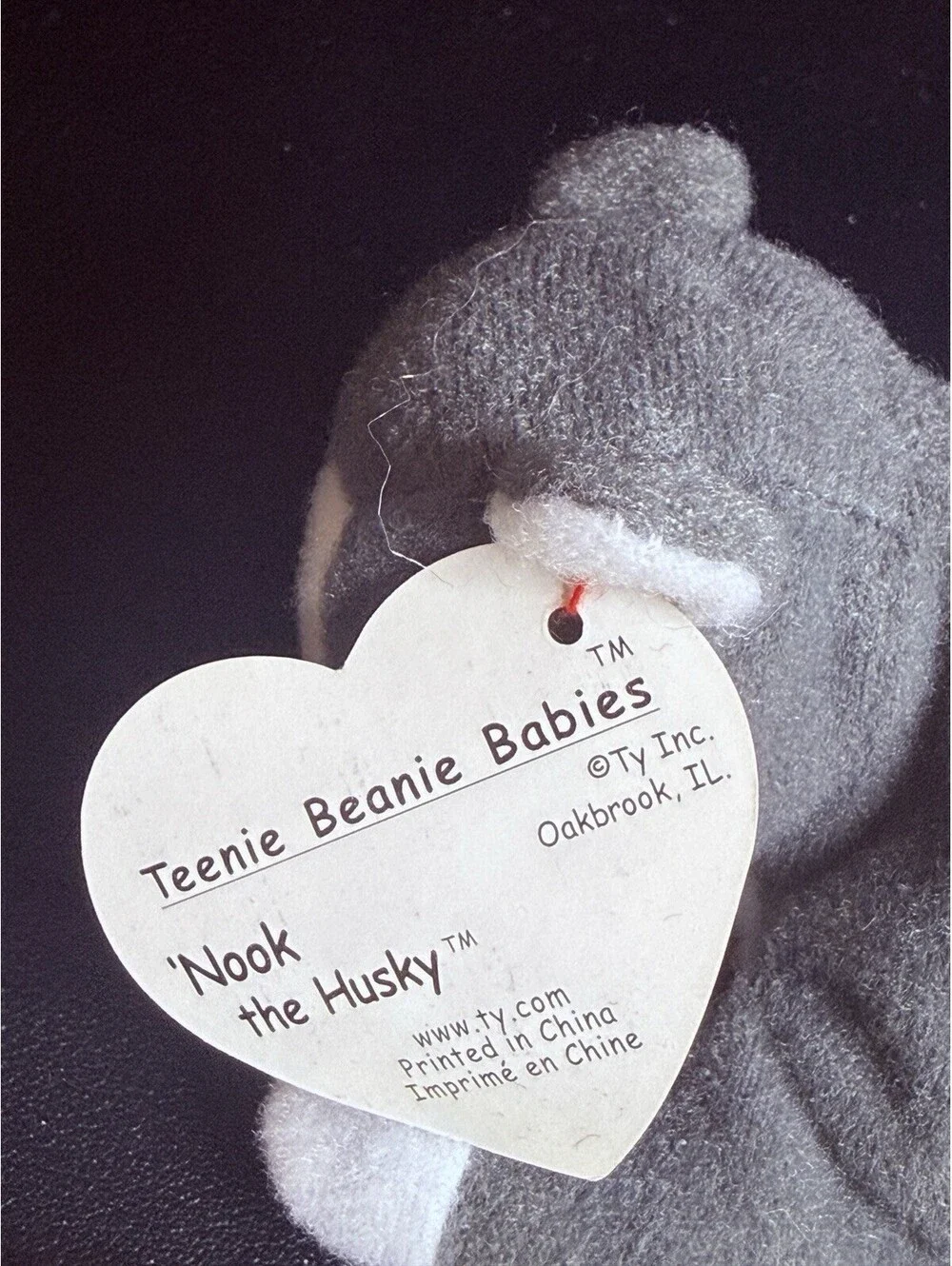 NWT Ty 1990s Nook The Husky Teenie Beanie Baby, 5x2”, FREE SHIPPING
